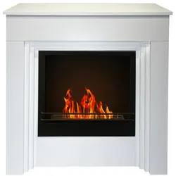 BELLINI Boden-Bioethanolkamin aus weißem Holz, hergestellt in Italien, L96 x T35 x H96