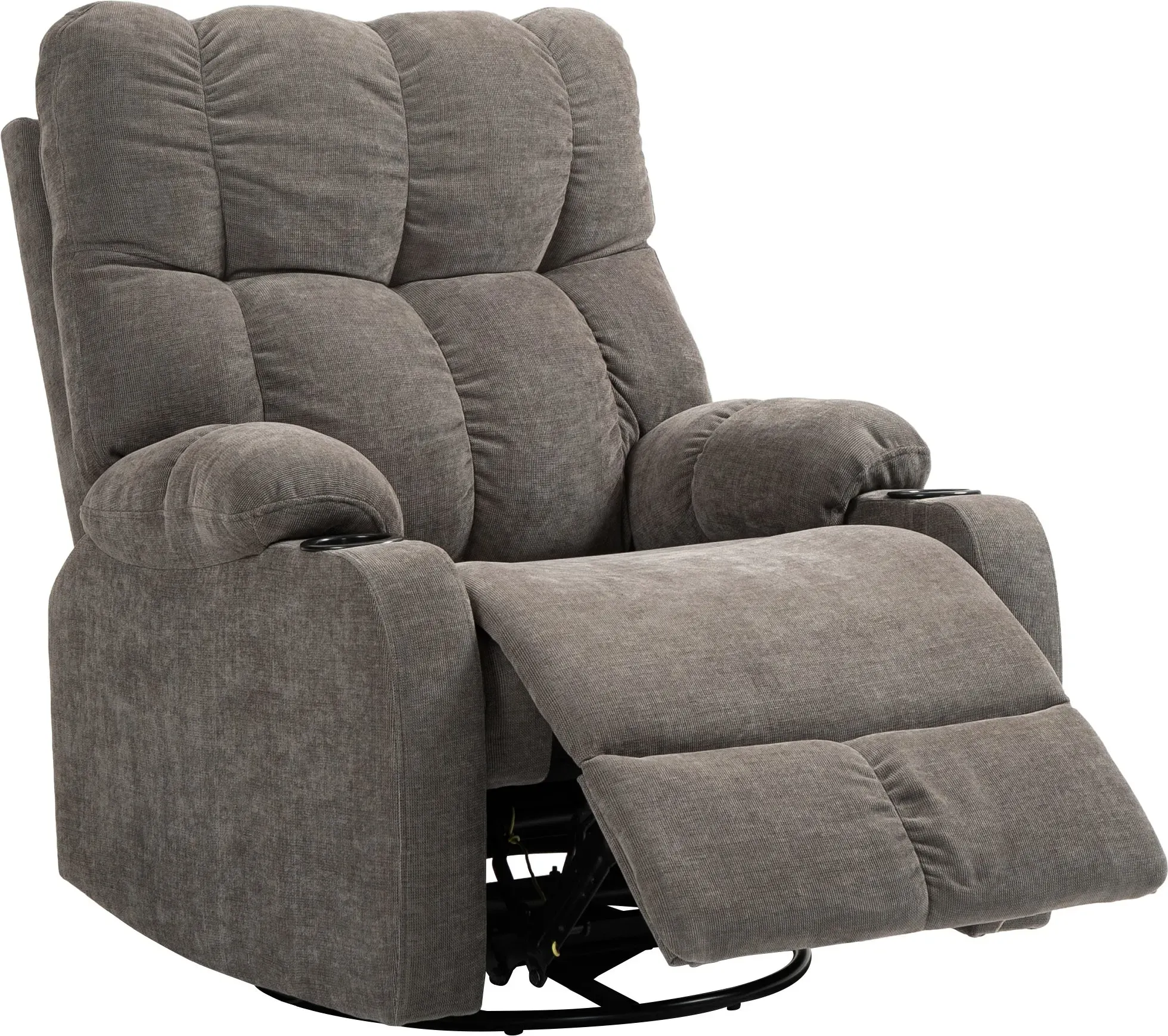 HOMCOM Relaxsessel mit Fußstütze, Loungesessel modern, drehbar, bis 150 kg, Stahlrahmen, 88x96x108cm, Hellbraun  Aosom