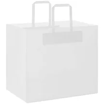 vidaXL Papiertragetaschen 250 Stk. mit Henkeln Weiß 32x22x28 cm