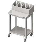 Stalgast Besteck- und Tablettwagen 655 x 500 x 1100 mm Edelstahl Weiß