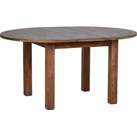 MiaMöbel Esstisch Colombo natur 120cm rund - ausziehbar Massivholz Teak