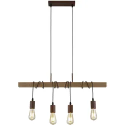 Retro Decken Hänge Lampe Holz Balken Pendel Leuchte Wohn Zimmer Beleuchtung