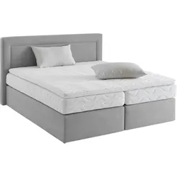 Boxspringbett, grau, B:195cm L:210cm, WESTFALIA SCHLAFKOMFORT, Komplettbetten, Boxspringbett, wahlweise mit Bettkasten und Topper