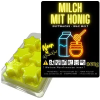 WonderWax Duftwachs WonderWax® Neon Duftwachs 6 Sterne (Heiße Milch mit Honig), Duftrichtung: Heiße Milch mit Honig