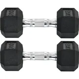 Homcom Gummi-Hantel Kurzhantel 2er-Set 6 kg schwarz
