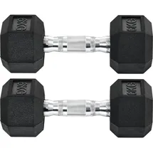 Homcom Gummi-Hantel Kurzhantel 2er-Set 6 kg schwarz