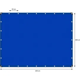 ECD Germany Abdeckplane mit Ösen 3x4m 12m2 180g/m2 Blau aus Polyethylen Schimmelresistent Wasserdicht Reißfest Schutzplane Bootsplane Gartenplane