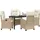 vidaXL Garten Essgruppe 5-tlg. Beige