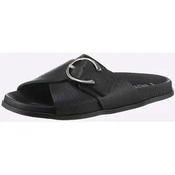 Pantolette HEINE, Damen, Gr. 37, schwarz, Leder, Glattleder, Glattleder, modisch, Schuhe