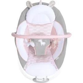 Ingenuity Babywippe – Flora – mit abnehmbarem Entwicklungsspielzeug. 8 Melodien. Beruhigende Vibrationen. Verstellbare Kopfstütze. - Rosa