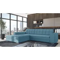 Fun Möbel Ecksofa Sofa SARRA mit Schlaffunktion Stoff Lincoln Sky Ottomane Links