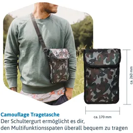 Dönges Multifunktionaler Klappspaten All-in-One, in Camouflage Tasche