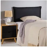 Idimex Kopfteil Nerina mit Holzbeinen 90 cm in schwarz – Gepolstertes Kopfteil, Bettkopfteil für Einzelbett, Elegante Rückwand mit Holzfüßen