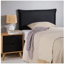 Idimex Kopfteil Nerina mit Holzbeinen 90 cm in schwarz – Gepolstertes Kopfteil, Bettkopfteil für Einzelbett, Elegante Rückwand mit Holzfüßen