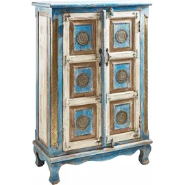 OTTO home Highboard 80 x 120 x 40 cm Antik Blau / Creme