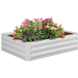 Relaxdays Hochbeet eckig 30 x 120 x 90 cm weiß