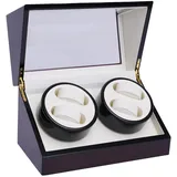 Automatische Uhrenbeweger Box für 4 Uhren Automatikuhren Watch Winder, Mute Drehen Uhrendreher mit Glasfenster Uhrenbewe Uhrenkasten Display-Boxen für Geschenk oder Uhrengeschäft, 30,5x 23,5x18cm