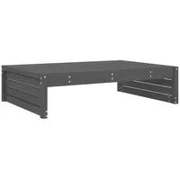 vidaXL Gartenhocker Grau 120x80 cm Massivholz Kiefer