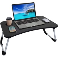 Laptop-Betttisch, Frühstück Serviertablage,Notebookständer, Lese Tisch Stabiler Tragbarer, Bett Tablett mit Tassenschlitz, Multifunktionstisch(60 * 40cm)
