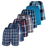 yourbasics Jungen Web-Boxershorts 7er Pack - American Boxer-Shorts, gemustert, Spar-Pack