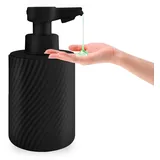 Mamiddle Seifenspender Automatisch mit Sensor Infrarot Seifenspender Elektrischer IPX5 Wasserdicht Type-C Aufladung mit Sensor Infrarot Bewegungssensor für Küche & Bad (Flüssigetyp - Schwarz ABS)