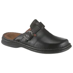 Clog JOSEF SEIBEL "Madrid", Herren, Gr. 45, schwarz, Leder, unifarben, sportlich, Schuhe, Sommerschuh, Schlappen, Urlaub, mit verstellbarer Schnalle