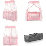 Lorelli Reisebett, Magic Sleep 2 Ebenen Baldachin Mobile Wickelauflage faltbar rosa Sterne