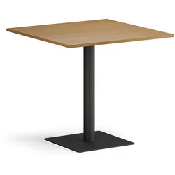 Couchtisch ENZO, 80x80 cm, schwarzes Fußgestell, Buche