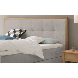 Hasena Chalet Boxspringbett 140-180 cm Braun / Hellgrau, Liegefläche:160 x 200 cm, Topper:Superio-Topper