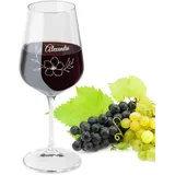 LIQUISIGN Weinglas mit Gravur | Motiv Hibiskus mit Wunschname | Personalisiertes Glas | Spruchglas mit Wunschtext graviert | Geschenkidee