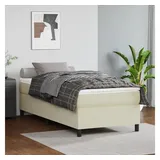 vidaXL Bettgestell Creme 90x200 cm Kunstleder