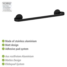 Wenko Uno Bivio Handtuchstange Schwarz 40 cm