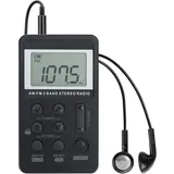 Tragbares Mini-FM/AM-Dualband-Radio, Mini-Walkman-Radio mit digitalem Tuning, Kopfhörer, Sperrbildschirm zum Gehen/Joggen/Fitnessstudio/Camping