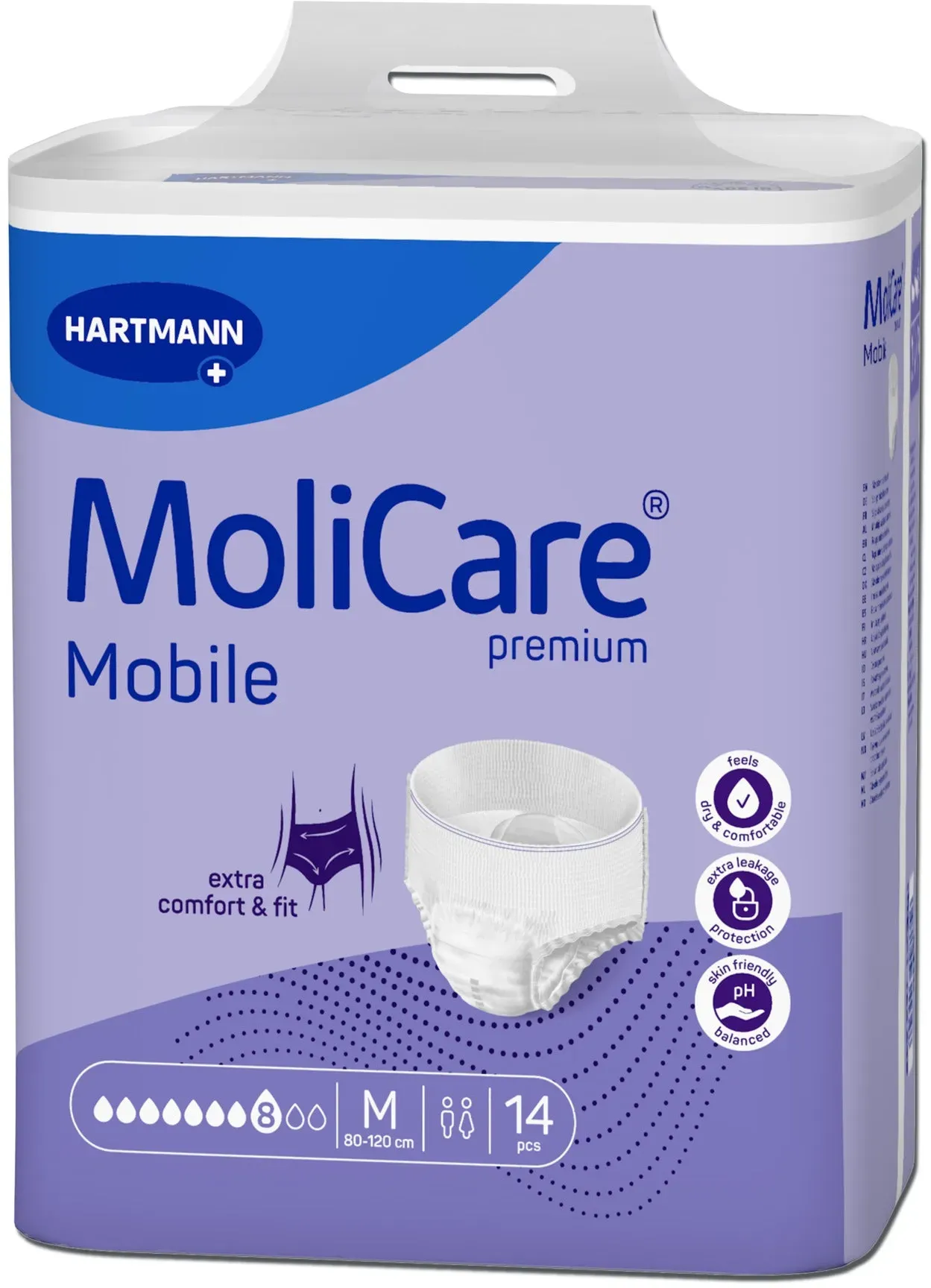 MoliCare Premium Mobile, 8 Tropfen, Gr. M, Hüftumfang 80 - 120 cm 3 x 14 = 48 Stück