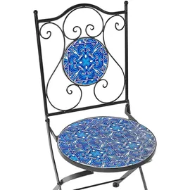 Beliani Balkon Set Metall Mosaik Muster 2 Stühle 1 Tisch Cigliano