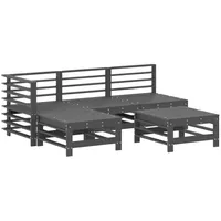 vidaXL 5-tlg Garten-Lounge-Set Grau Massivholz Kiefer Modell 10