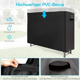 northix Kaminholzregal Außen Metall 153 x 35,5 x 122,5 cm mit wasserdichter Abdeckung