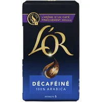 L'OR Gemahlener Kaffee, entkoffeiniert, Intensität 6, 250 g