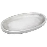 Nklaus Kerzenteller Oval 12x6cm Aluminium Silber