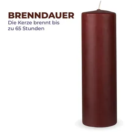 HS Candle Stumpenkerze Ø7 cm 20 cm braun