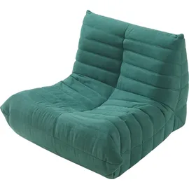 [en.casa] Bodensessel Kodsø Mikrofaser 90 x 75 x 100 cm Grün mit Hocker