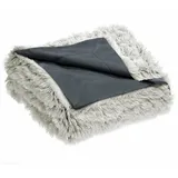 CELINATEX Wohndecke Shetland Kuscheldecke Tagesdecke Fleece Flausch 150x200cm creme/grau, CelinaTex, bügelfreiflauschigwarmweichWohnraumdekorationwaschbareffektvoll grau 150 cm x 200 cm