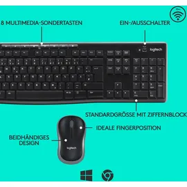 Logitech MK270 Wireless Combo Keyboard DE Set 920-004511