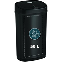 Homra Mülleimer mit Sensor 50L Fonix | Smart Bin Edelstahl | 1 Fach Küchen Abfalleimer Bewegungssensor 50 liter | Mülltrennung Elektrisch | Soft Close Mülltrennsystem für in der Küche | Schwarz