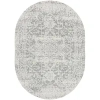 livabliss Teppich SYRACUSA, 275x200 cm, oval, Höhe: 11 mm, Vintage Orientteppich, Traditional Kurzflor Boho Wohnzimmerteppich grau