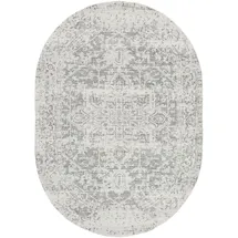 livabliss Teppich SYRACUSA, 275x200 cm, oval, Höhe: 11 mm, Vintage Orientteppich, Traditional Kurzflor Boho Wohnzimmerteppich grau