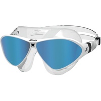 Zoggs Horizon Flex Swim Mask Goggles, Clear/White/Titanium Mirror