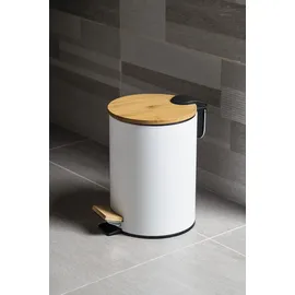 a&n&a aQualine BAMBUS Abfalleimer 5 l Weiß