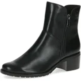 CAPRICE Damen Stiefeletten mit Absatz aus Leder mit Reißverschluss, Schwarz 38 EU