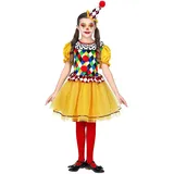 Widmann - Kinderkostüm Clown, Kleid mit Tutu, Minihut, Karneval, Mottoparty